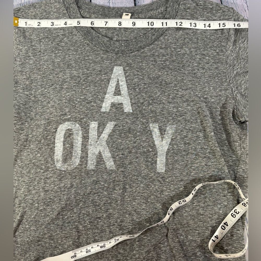 Bridge and Burn Gray Whimsical "A OK" Short Sleeve Streetwear Graphic Tee L - Picture 3 of 7